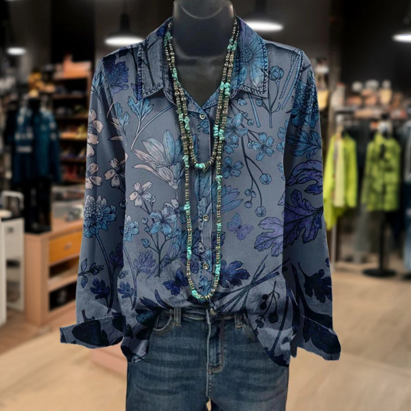 Christine - Chemisier Décontracté À Imprimé Floral